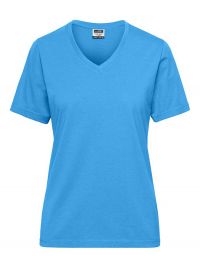 V-Shirt Damen Hellblau